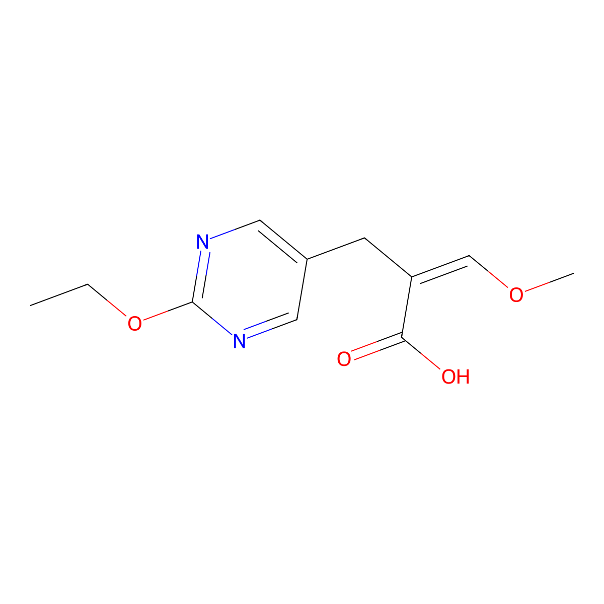 2-[(2-Ethoxypyrimidin-5-yl)methyl]-3-methoxyprop-2-enoic acid molecular structure, CAS 1314534-02-5