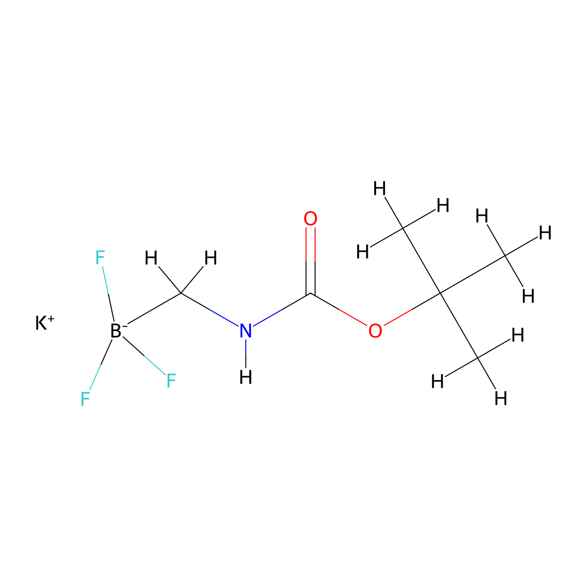 Potassium (aminomethyl)trifluoroborate, N-BOC protected molecular structure, CAS 1314538-55-0