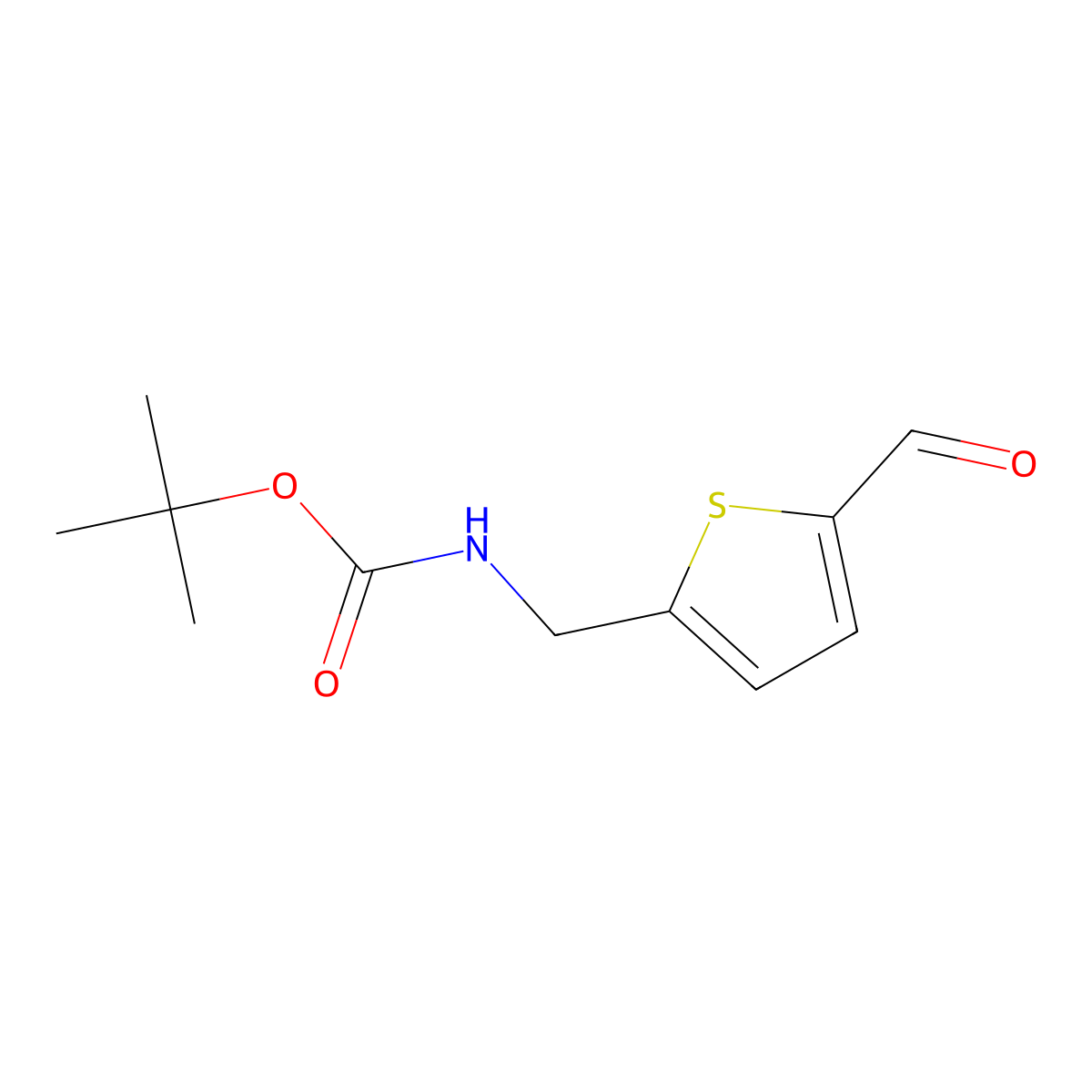 tert-Butyl N-[(5-formylthiophen-2-yl)methyl]carbamate molecular structure, CAS 1314538-74-3