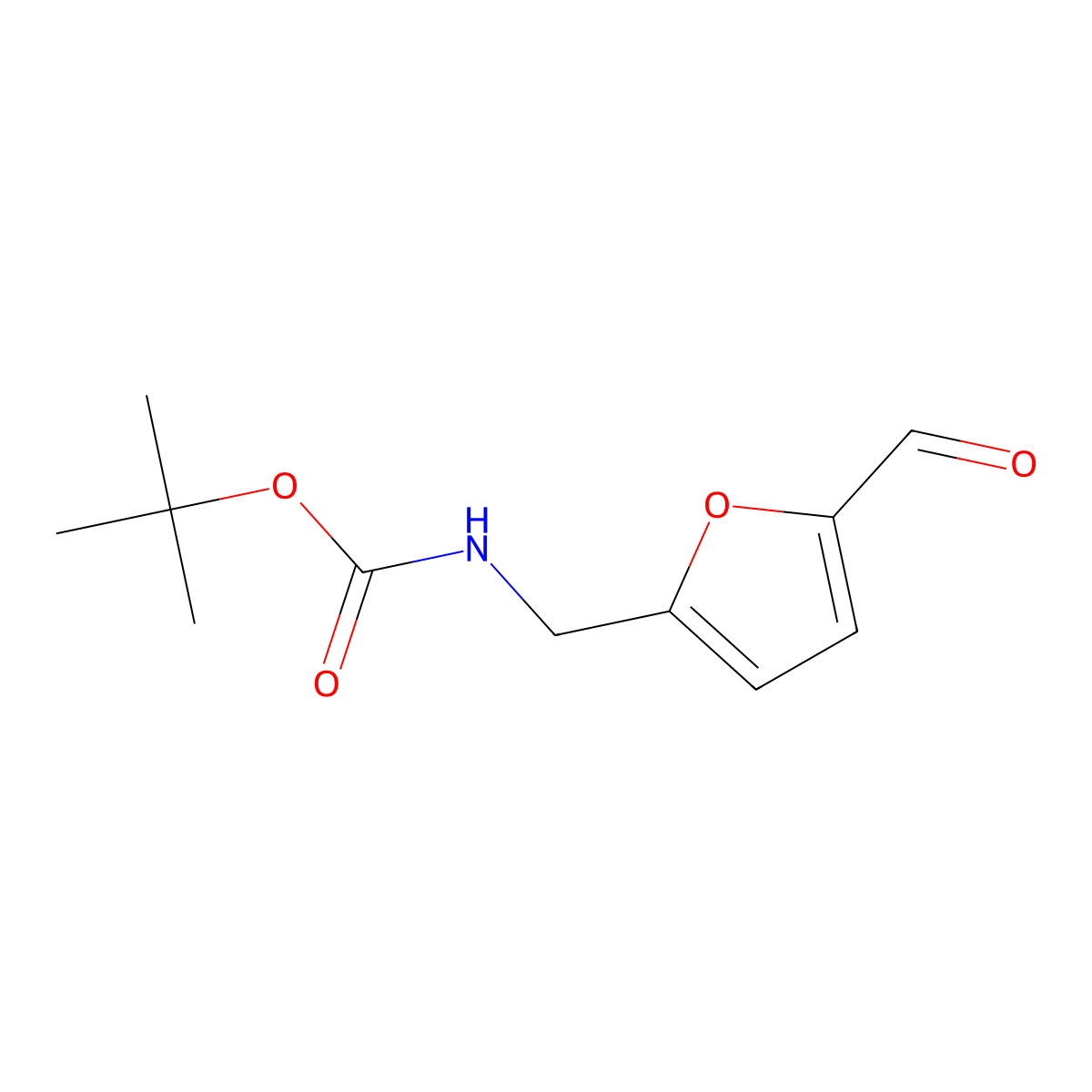 tert-Butyl N-[(5-formylfuran-2-yl)methyl]carbamate molecular structure, CAS 1314538-80-1