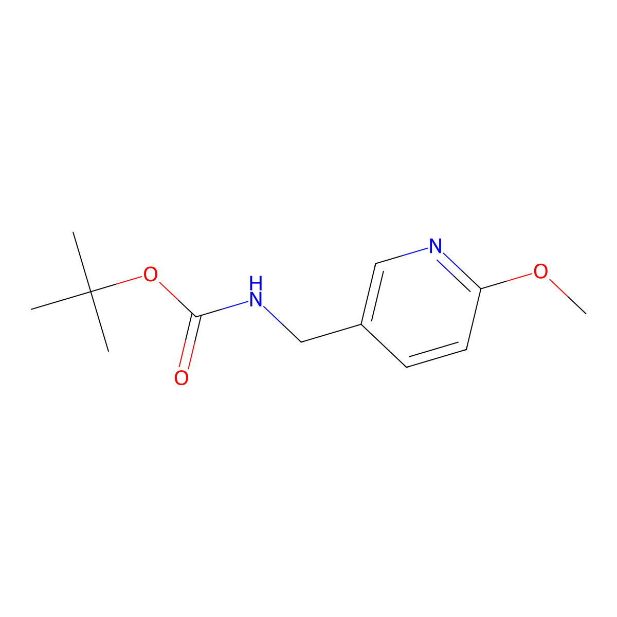 tert-butyl N-[(6-methoxypyridin-3-yl)methyl]carbamate molecular structure, CAS 1314538-82-3