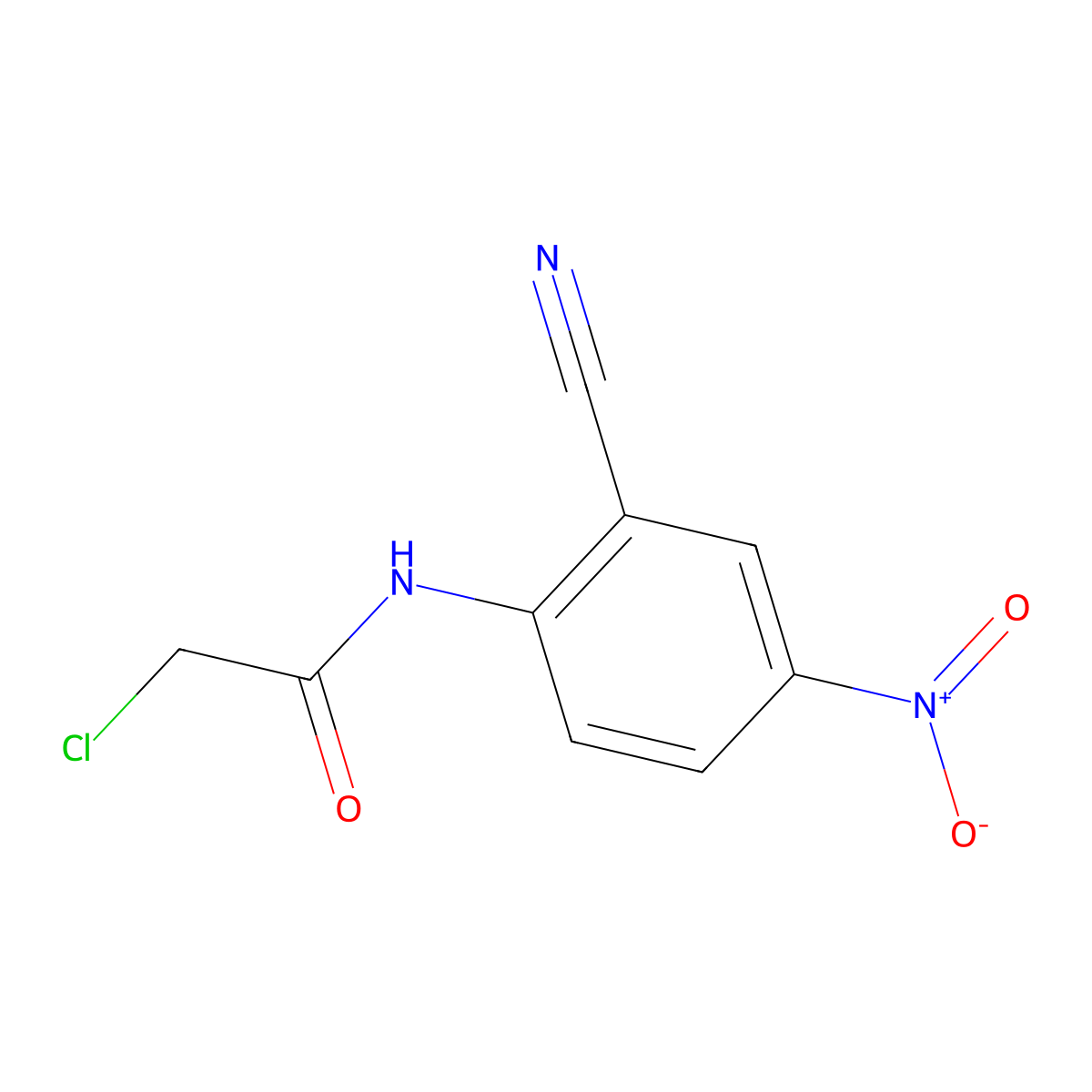 2-chloro-N-(2-cyano-4-nitrophenyl)acetamide molecular structure, CAS 131456-85-4