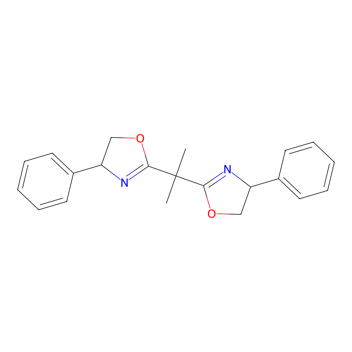 (S,S)-2,2'-Isopropylidenebis(4-phenyl-2-oxazoline) molecular structure, CAS 131457-46-0