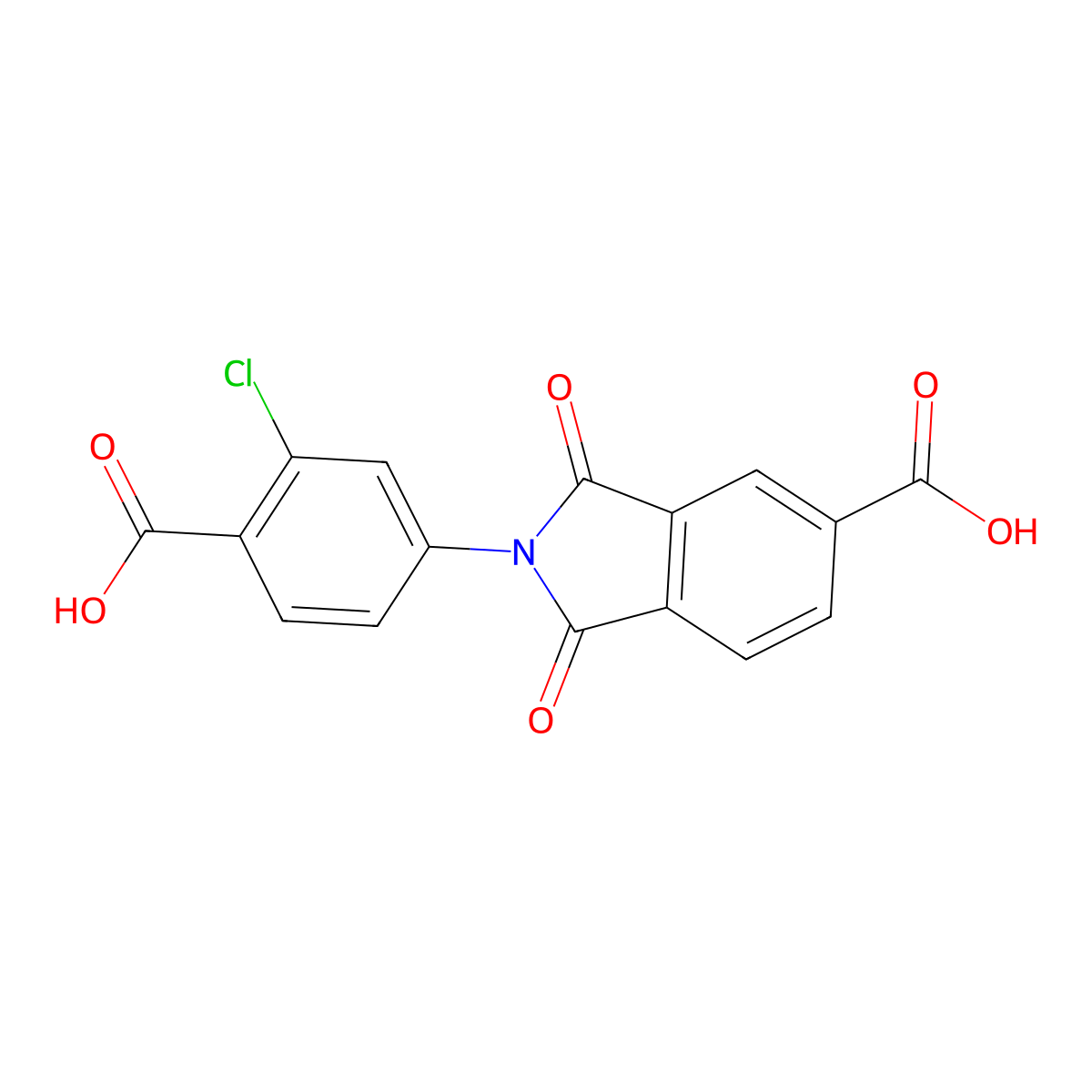 2-(4-carboxy-3-chlorophenyl)-1,3-dioxo-2,3-dihydro-1H-isoindole-5-carboxylic acid molecular structure, CAS 131458-59-8