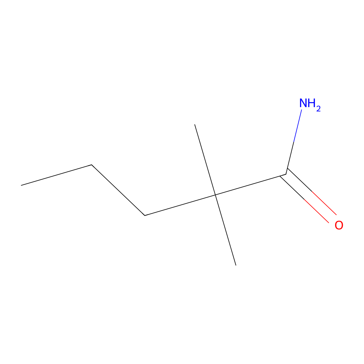 2,2-Dimethylpentanamide molecular structure, CAS 13146-36-6