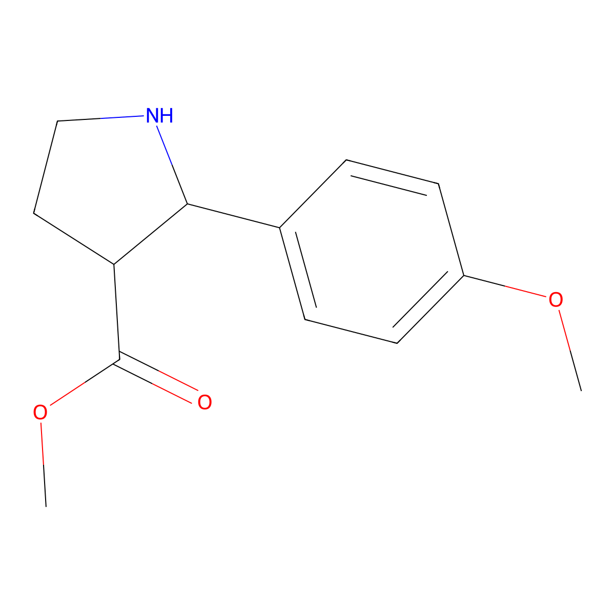 Methyl (2R,3S)-2-(4-methoxyphenyl)pyrrolidine-3-carboxylate molecular structure, CAS 1314641-04-7