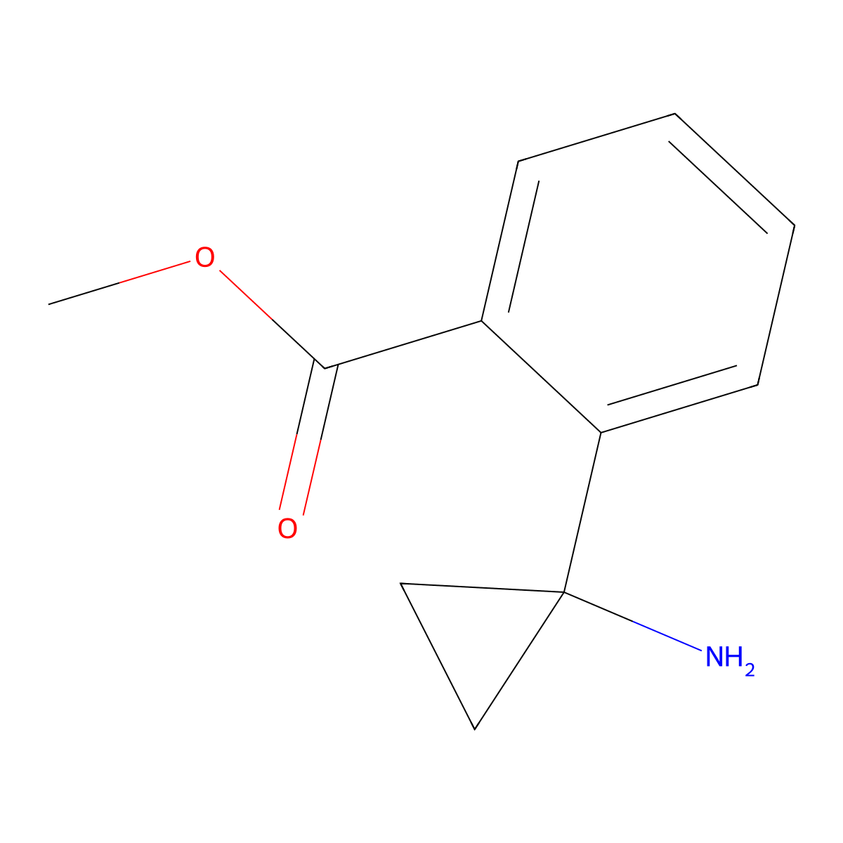 Methyl 2-(1-aminocyclopropyl)benzoate molecular structure, CAS 1314643-75-8