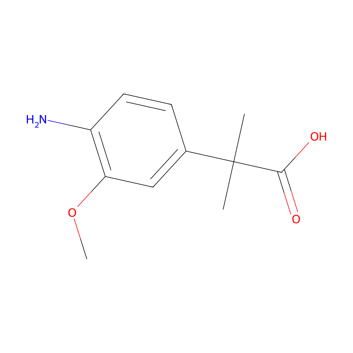 2-(4-Amino-3-methoxyphenyl)-2-methylpropanoicacid molecular structure, CAS 1314645-16-3