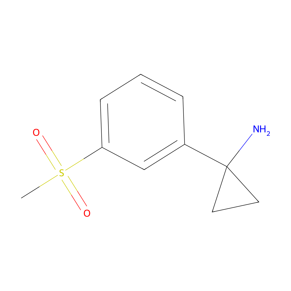 1-[3-(Methylsulfonyl)phenyl]cyclopropylamine molecular structure, CAS 1314645-93-6