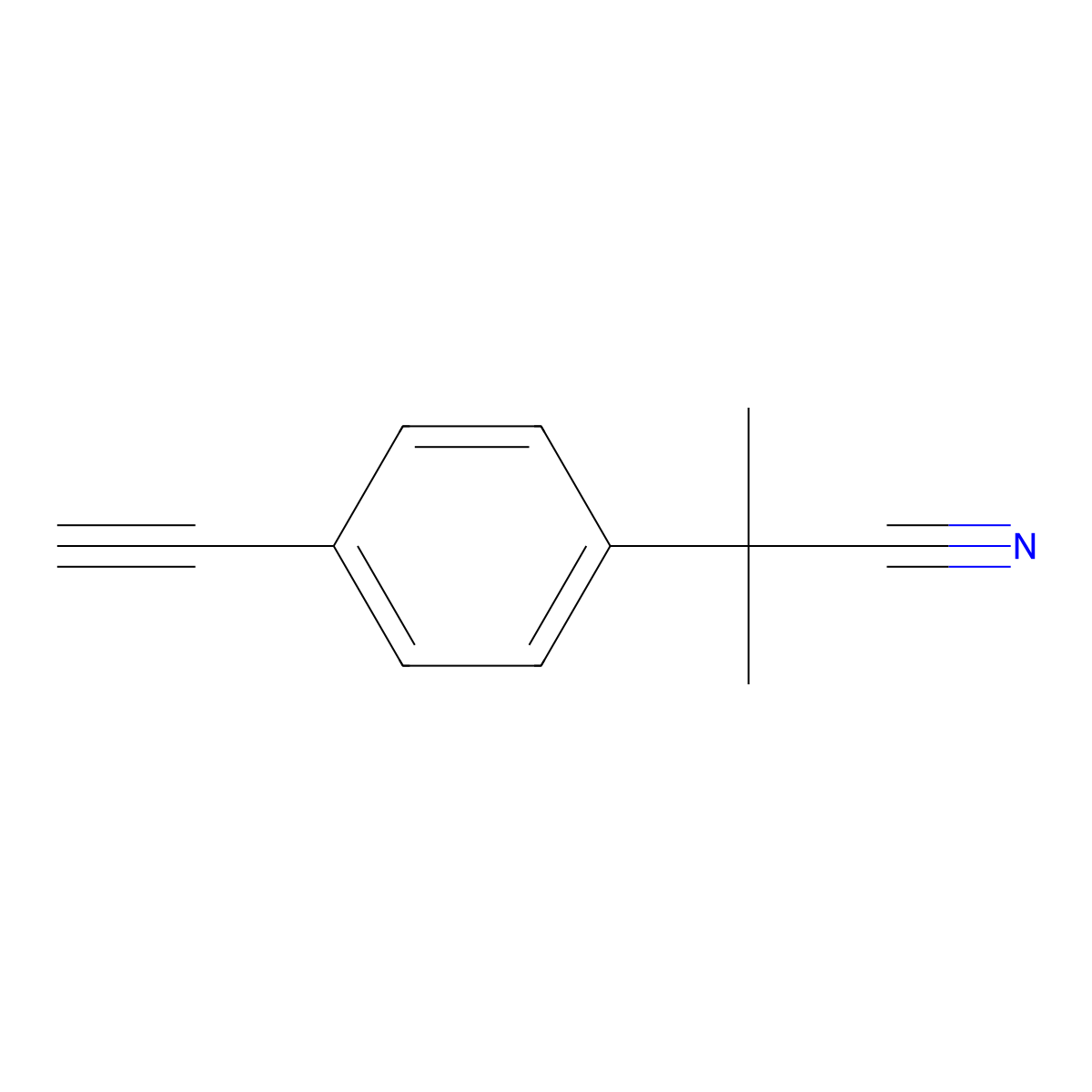 2-(4-Ethynylphenyl)-2-methylpropanenitrile molecular structure, CAS 1314647-58-9