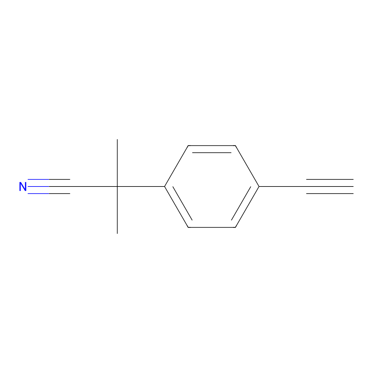 2-(4-Ethynylphenyl)-2-methylpropanenitrile molecular structure, CAS 1314647-58-9