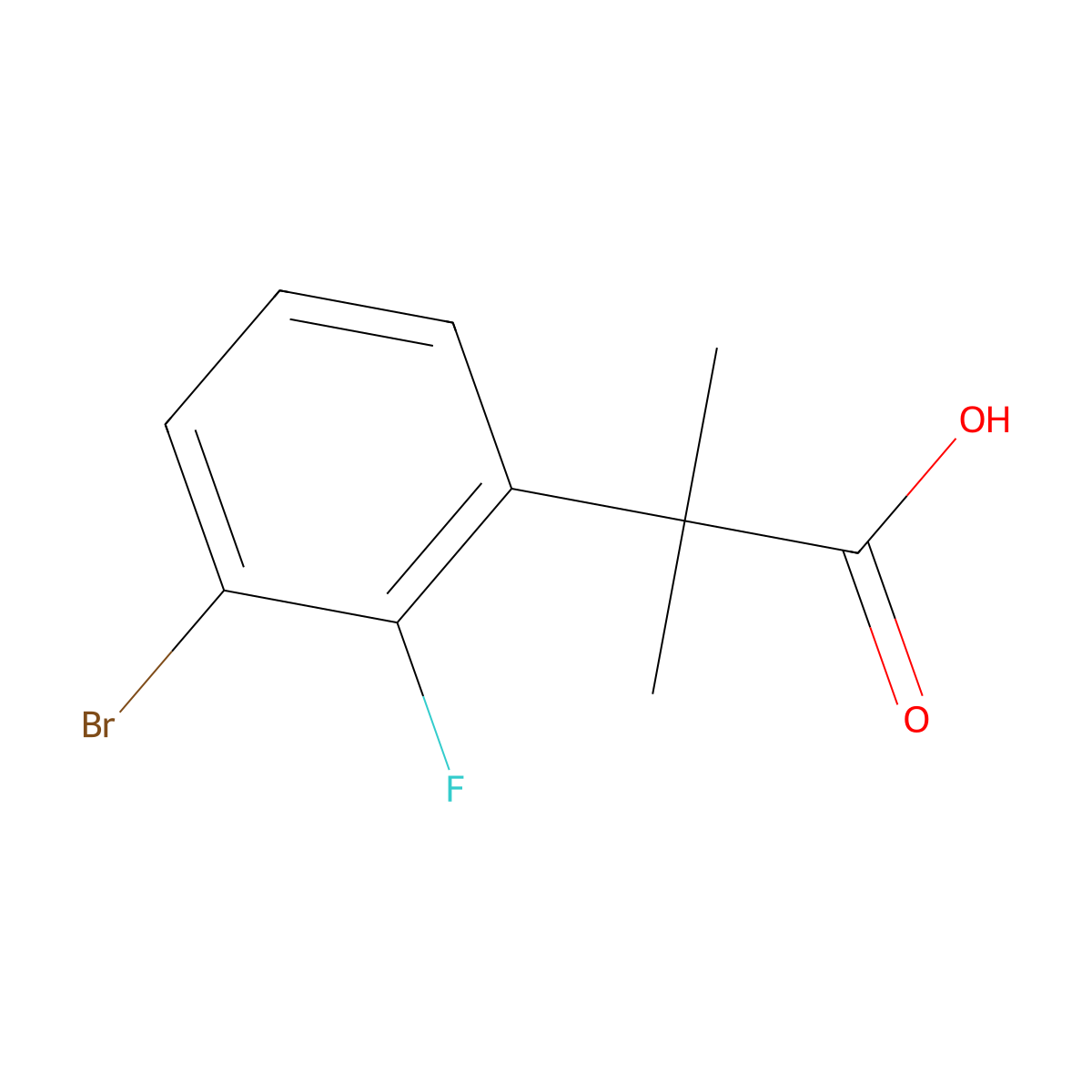 2-(3-Bromo-2-fluorophenyl)-2-methylpropanoic acid molecular structure, CAS 1314647-71-6