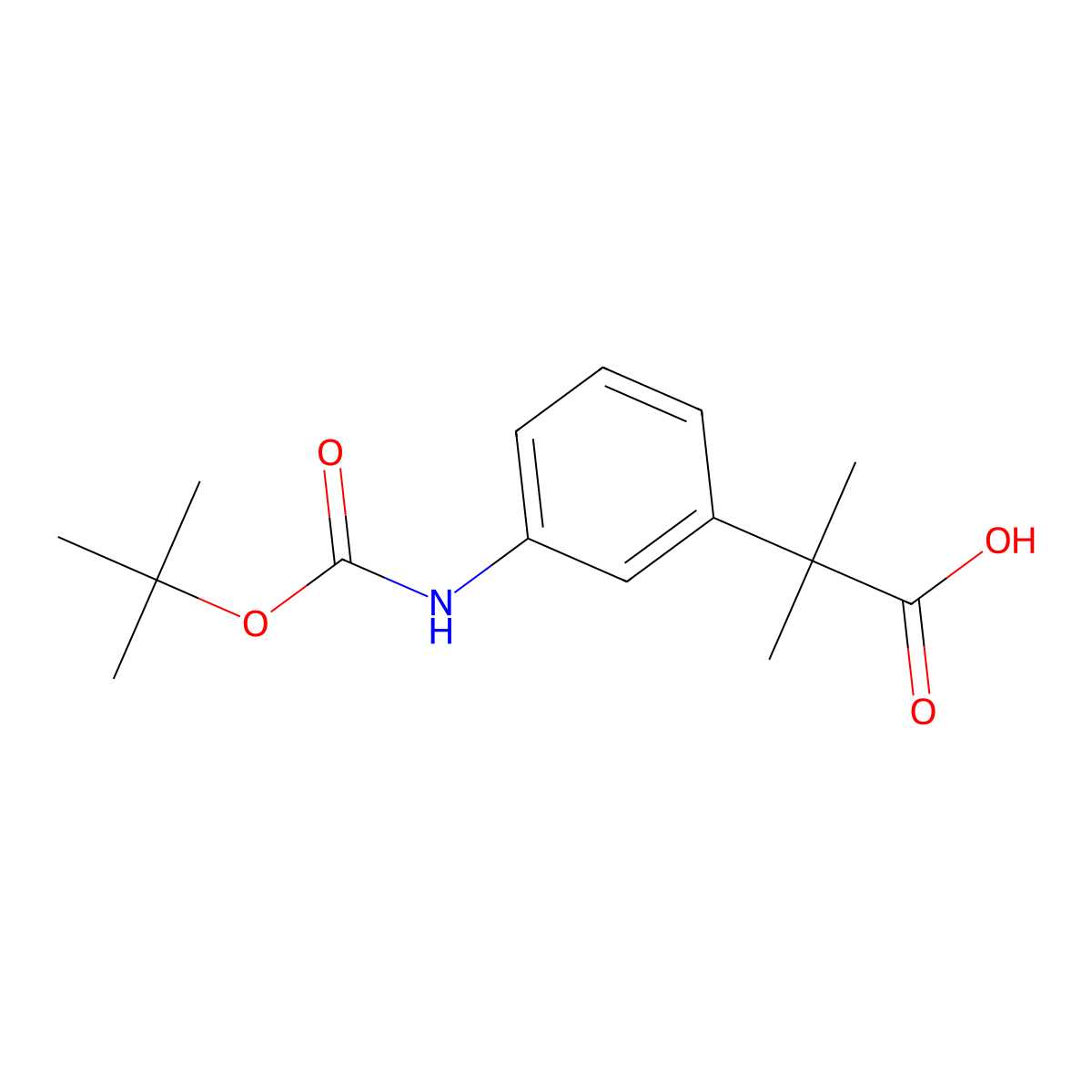 2-(3-{[(Tert-butoxy)carbonyl]amino}phenyl)-2-methylpropanoic acid molecular structure, CAS 1314647-98-7