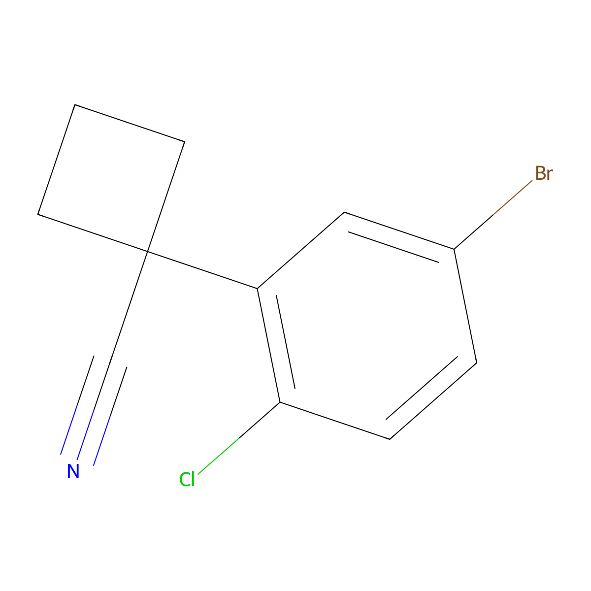 1-(5-Bromo-2-chlorophenyl)cyclobutane-1-carbonitrile molecular structure, CAS 1314648-46-8