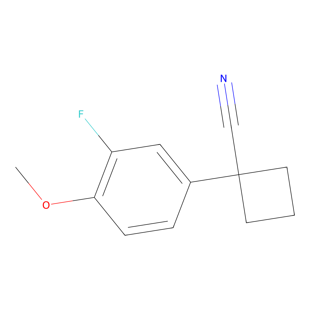 1-(3-Fluoro-4-methoxyphenyl)cyclobutanecarbonitrile molecular structure, CAS 1314649-16-5