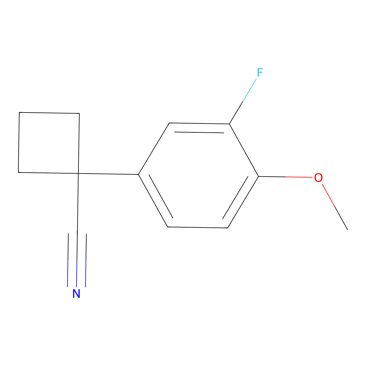 1-(3-Fluoro-4-methoxyphenyl)cyclobutanecarbonitrile molecular structure, CAS 1314649-16-5
