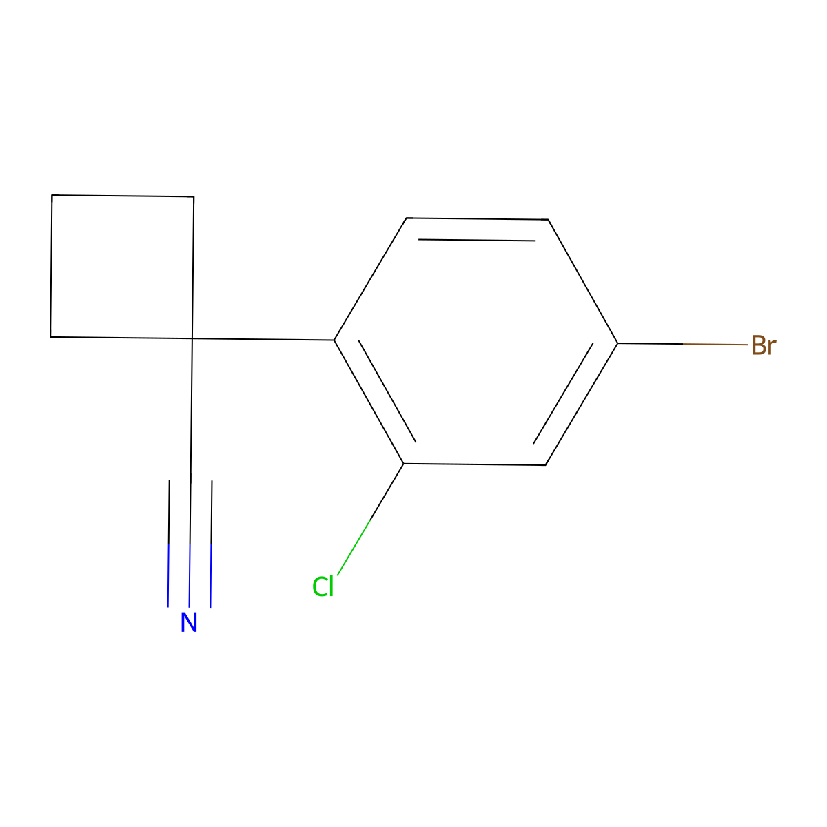 1-(4-Bromo-2-chlorophenyl)cyclobutane-1-carbonitrile molecular structure, CAS 1314649-57-4