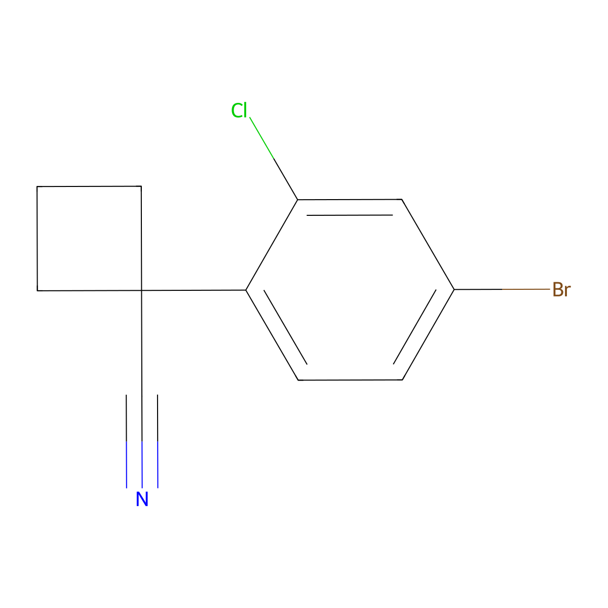 1-(4-Bromo-2-chlorophenyl)cyclobutane-1-carbonitrile molecular structure, CAS 1314649-57-4