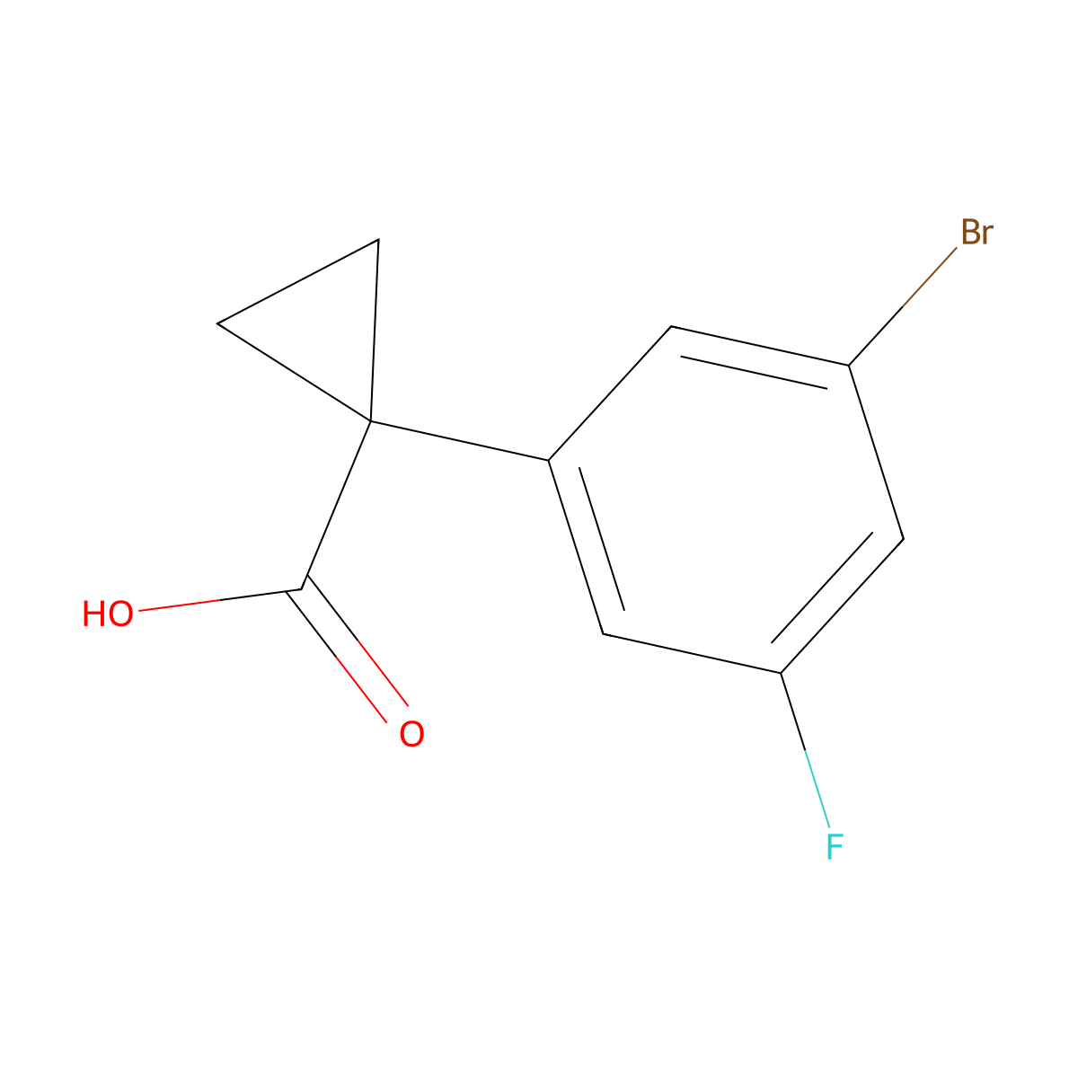 1-(3-Bromo-5-fluorophenyl)cyclopropane-1-carboxylic acid molecular structure, CAS 1314649-82-5