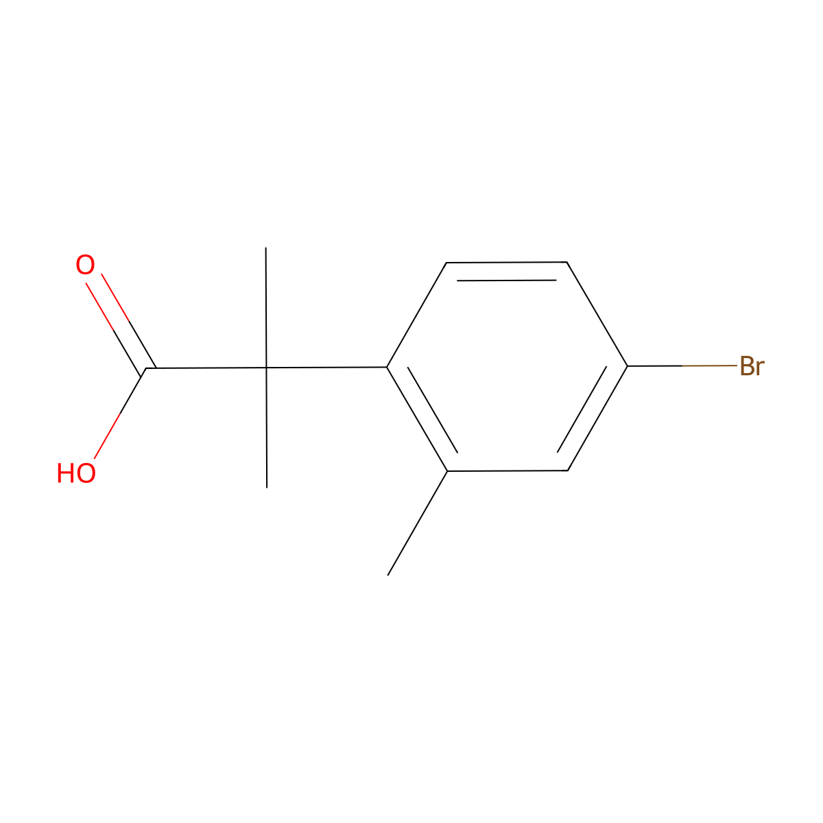 2-(4-Bromo-2-methylphenyl)-2-methylpropanoicacid molecular structure, CAS 1314650-62-8