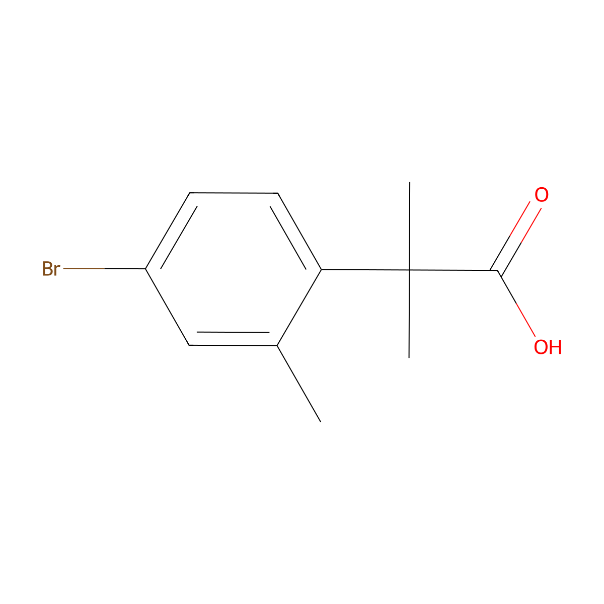 2-(4-Bromo-2-methylphenyl)-2-methylpropanoicacid molecular structure, CAS 1314650-62-8