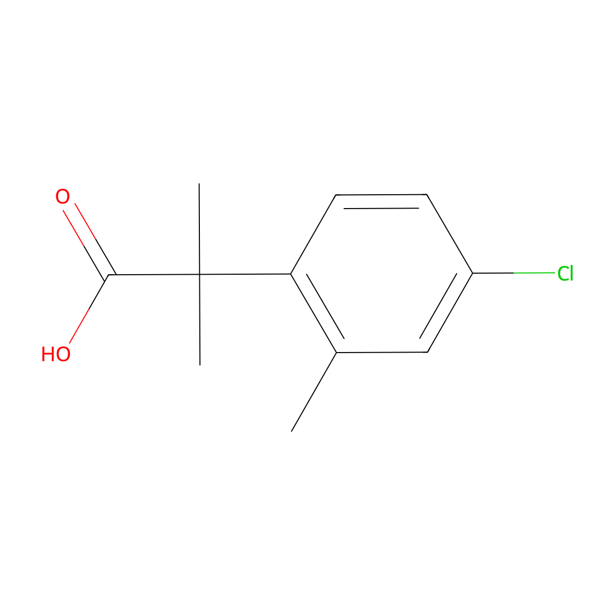 2-(4-Chloro-2-methylphenyl)-2-methylpropanoic acid molecular structure, CAS 1314650-88-8