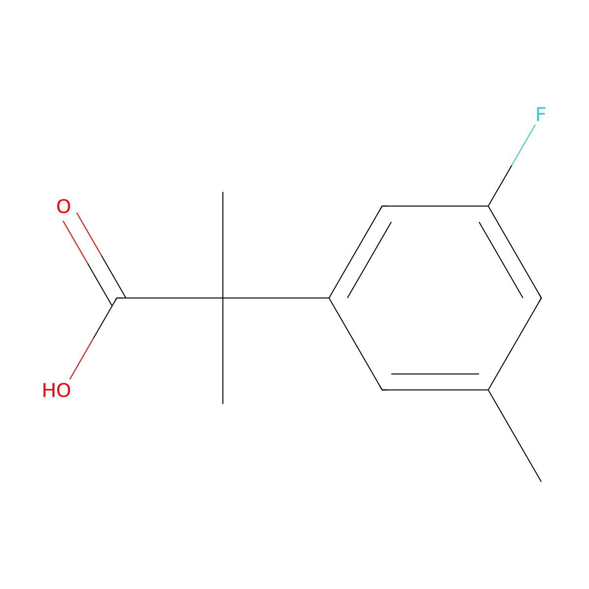 2-(3-Fluoro-5-methylphenyl)-2-methylpropanoic acid molecular structure, CAS 1314651-29-0