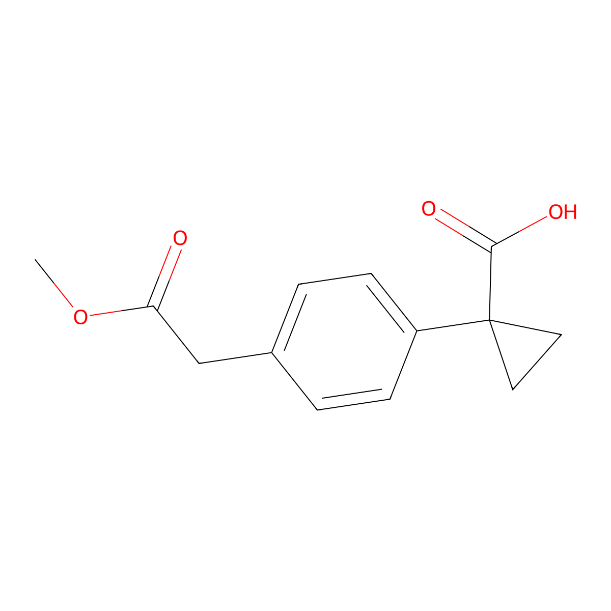 1-(4-(2-Methoxy-2-oxoethyl)phenyl)cyclopropane-1-carboxylic acid molecular structure, CAS 1314654-53-9