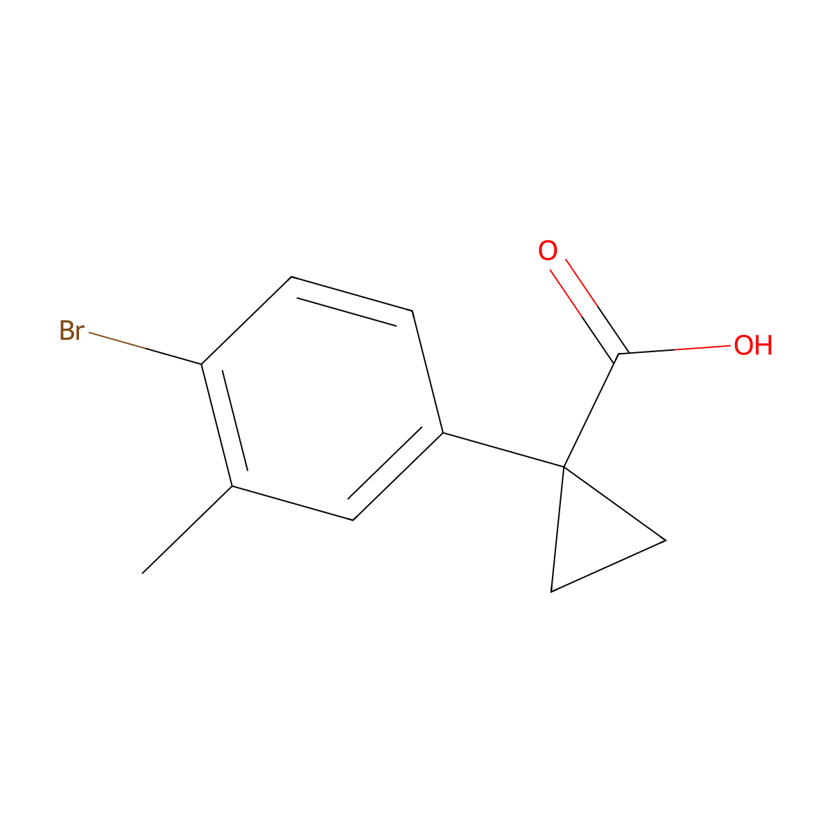 1-(4-Bromo-3-methylphenyl)cyclopropane-1-carboxylic acid molecular structure, CAS 1314654-60-8