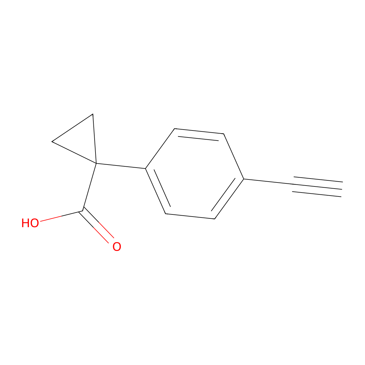 1-(4-Ethynylphenyl)cyclopropane-1-carboxylic acid molecular structure, CAS 1314655-25-8