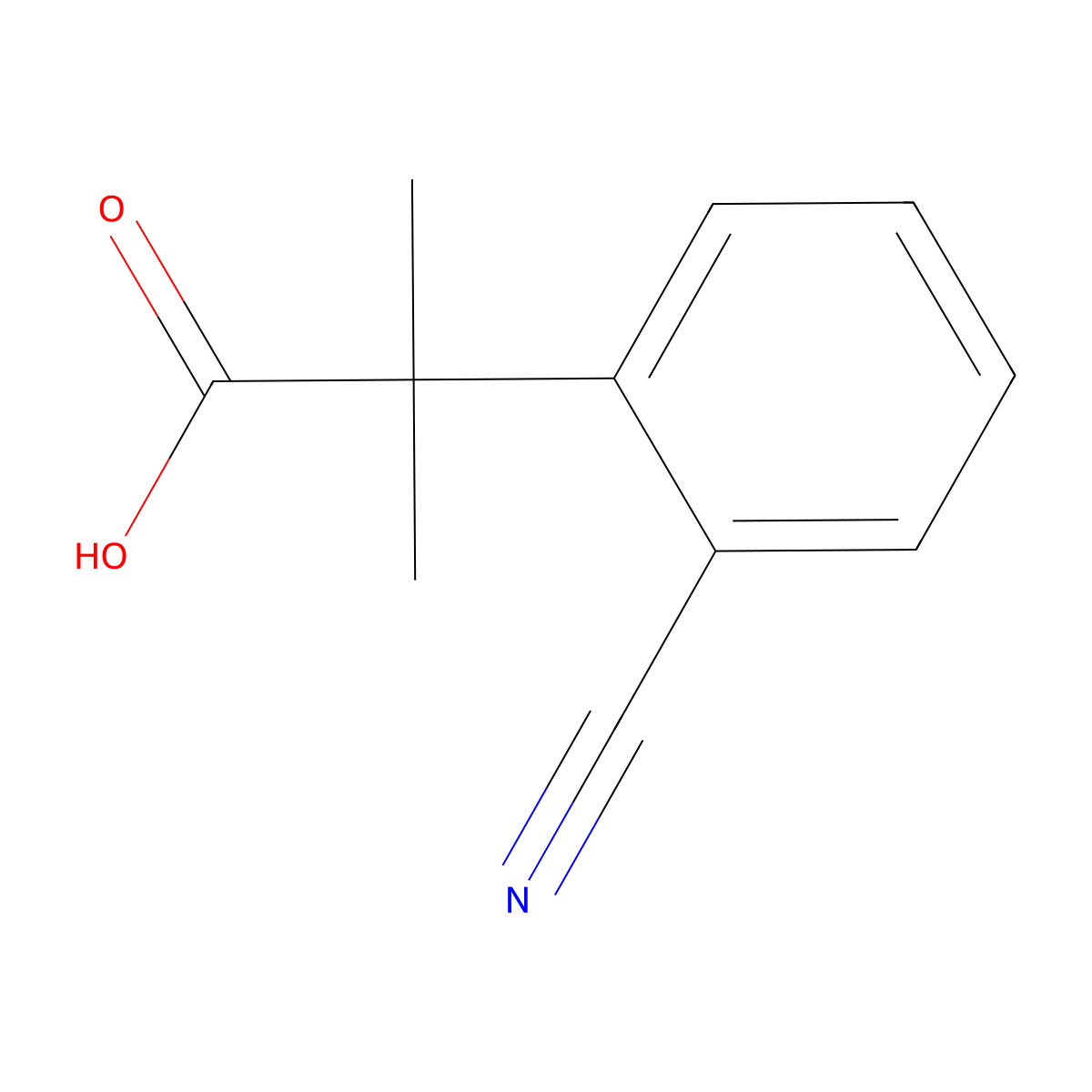 2-(2-Cyanophenyl)-2-methylpropanoic acid molecular structure, CAS 1314655-77-0