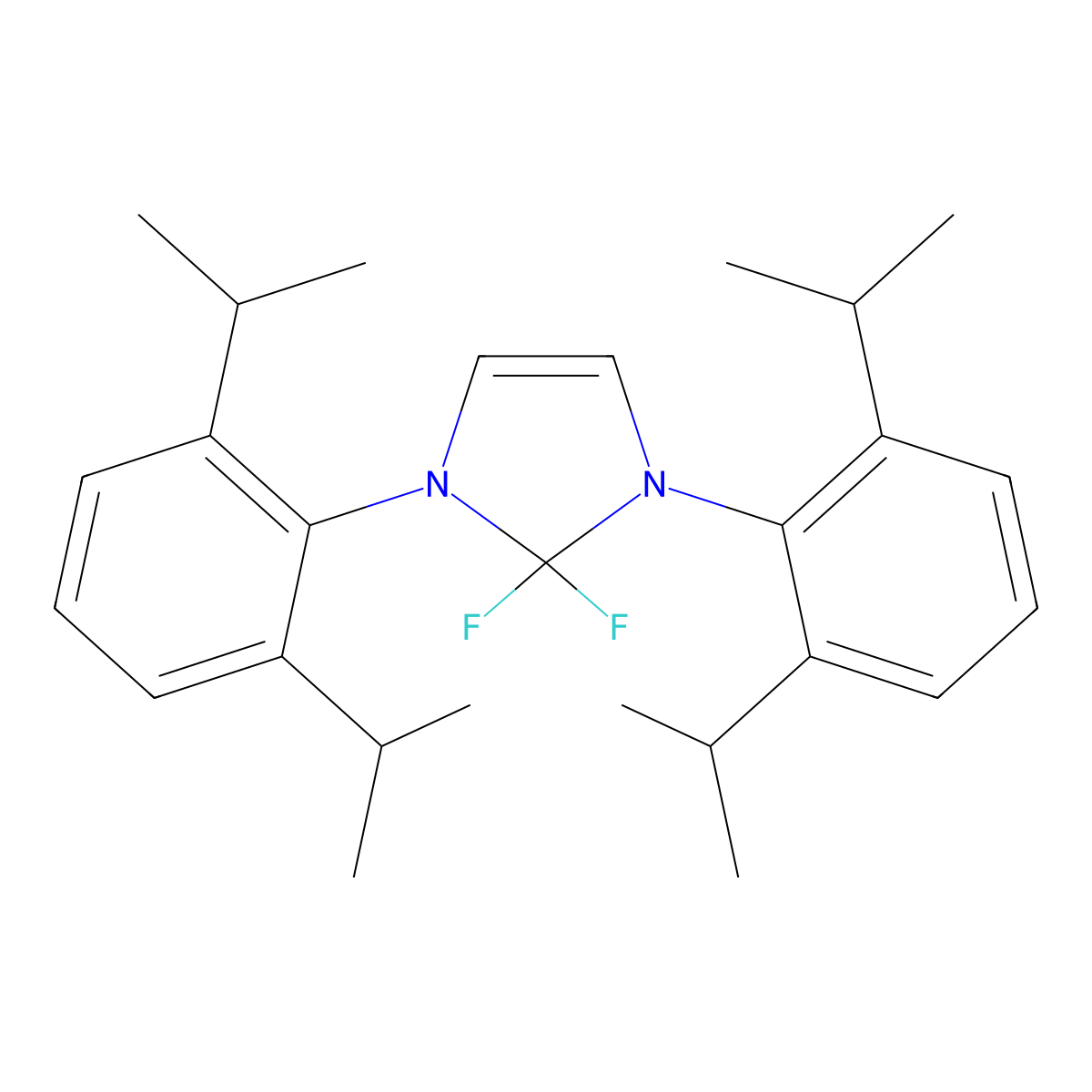 1,3-Bis(2,6-diisopropylphenyl)-2,2-difluoro-2,3-dihydro-1H-imidazole molecular structure, CAS 1314657-40-3