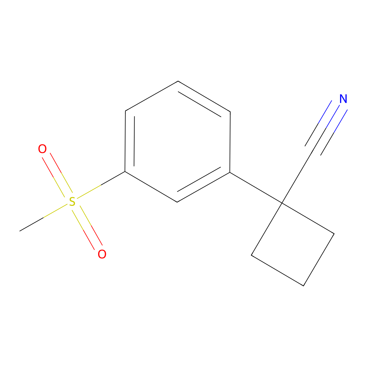1-[3-(Methylsulfonyl)phenyl]cyclobutanecarbonitrile molecular structure, CAS 1314658-24-6