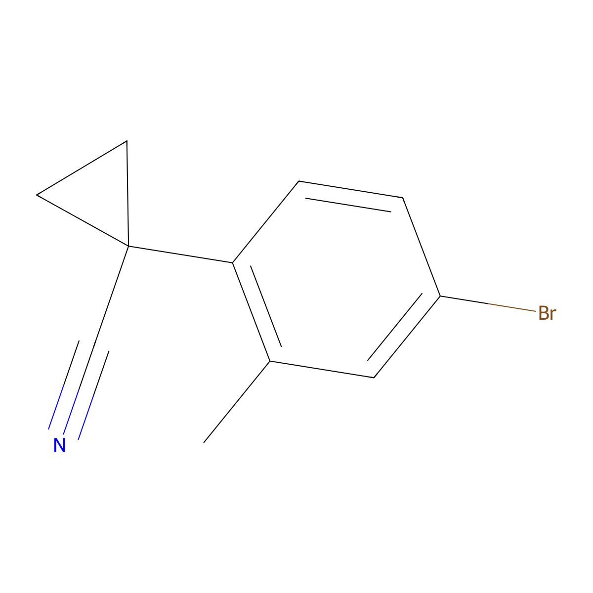 1-(4-Bromo-2-methylphenyl)cyclopropane-1-carbonitrile molecular structure, CAS 1314658-34-8