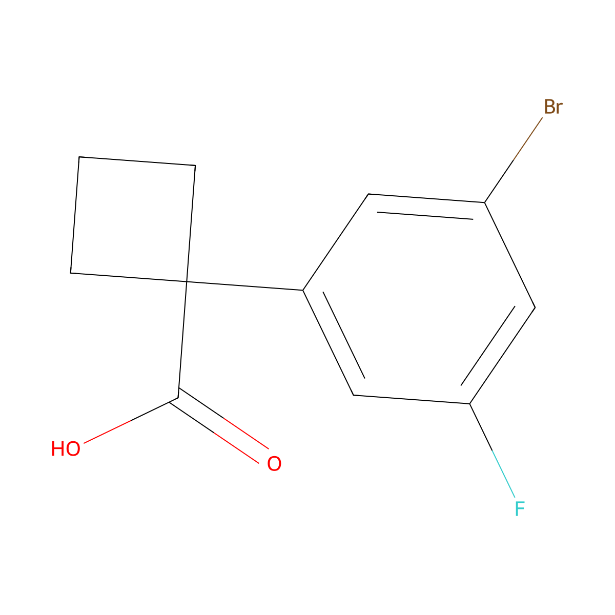 1-(3-Bromo-5-fluorophenyl)cyclobutane-1-carboxylic acid molecular structure, CAS 1314659-74-9