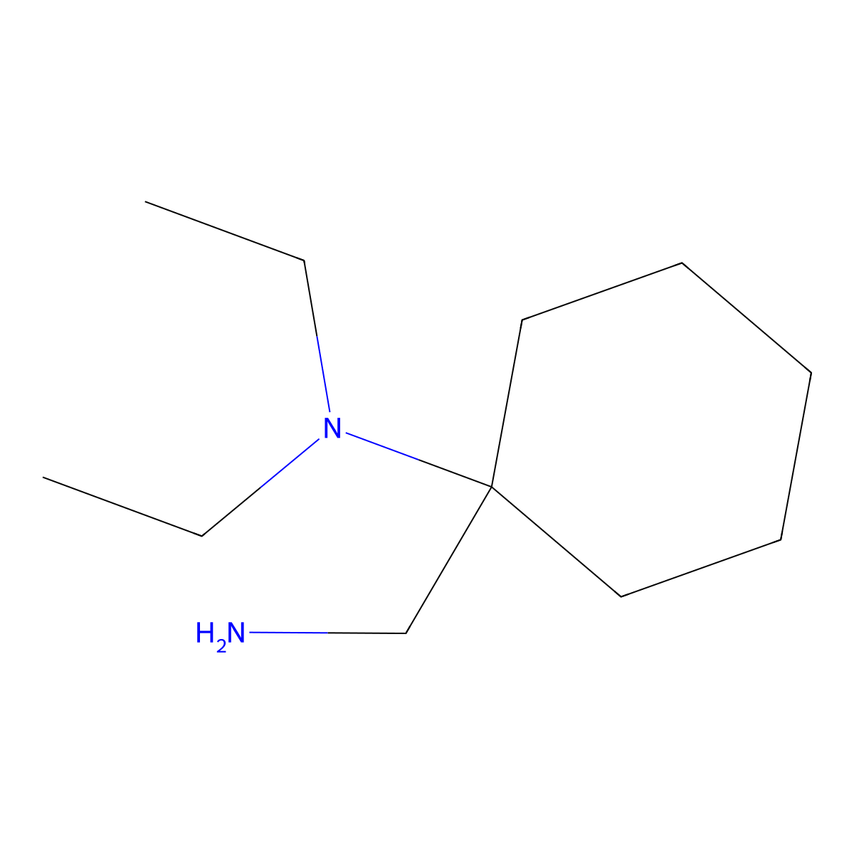 1-(aminomethyl)-N,N-diethylcyclohexan-1-amine molecular structure, CAS 131466-47-2