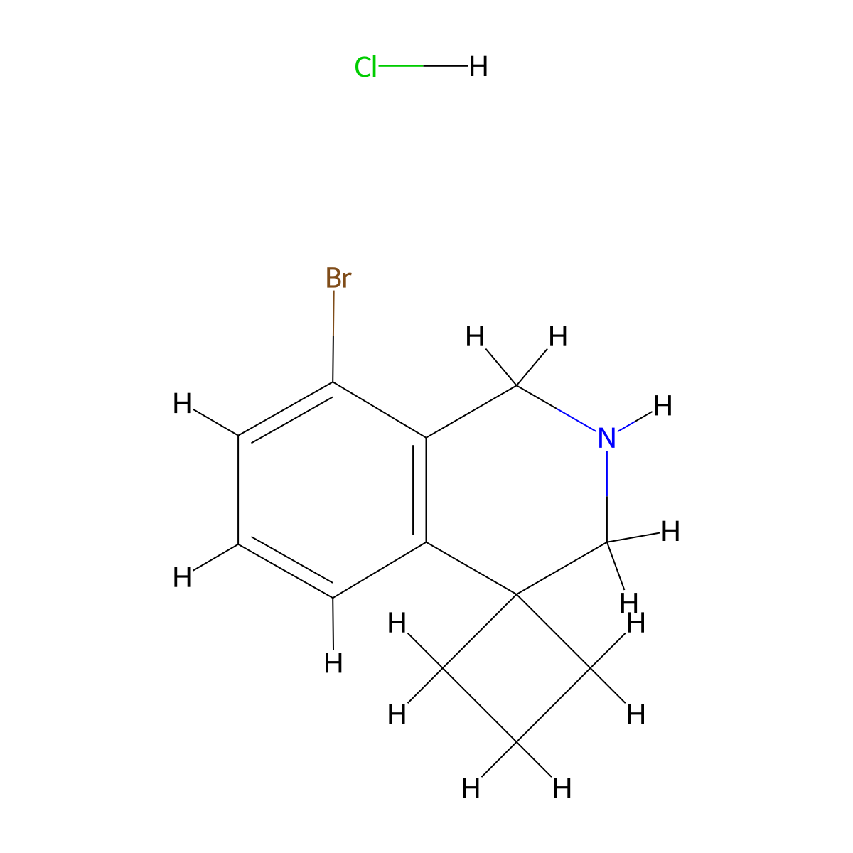 8'-bromo-2',3'-dihydro-1'H-spiro[cyclobutane-1,4'-isoquinoline] hydrochloride molecular structure, CAS 1314660-11-1