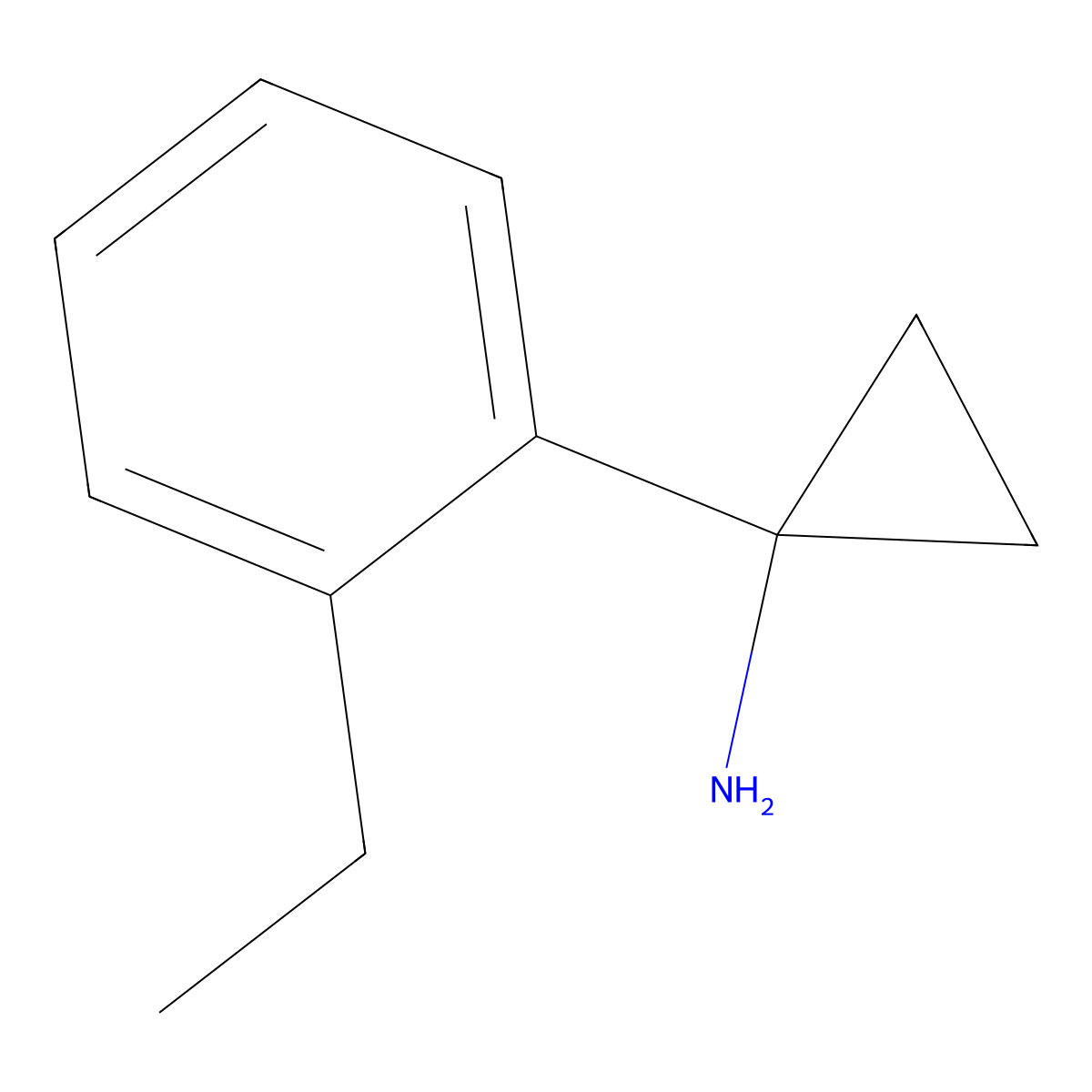 1-(2-Ethylphenyl)cyclopropan-1-amine molecular structure, CAS 1314660-33-7