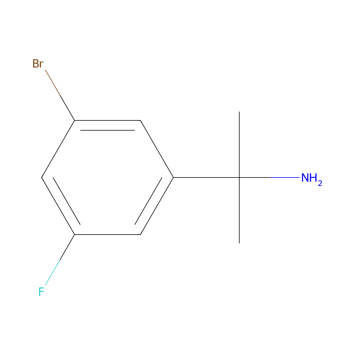 2-(3-Bromo-5-fluorophenyl)propan-2-amine molecular structure, CAS 1314660-89-3