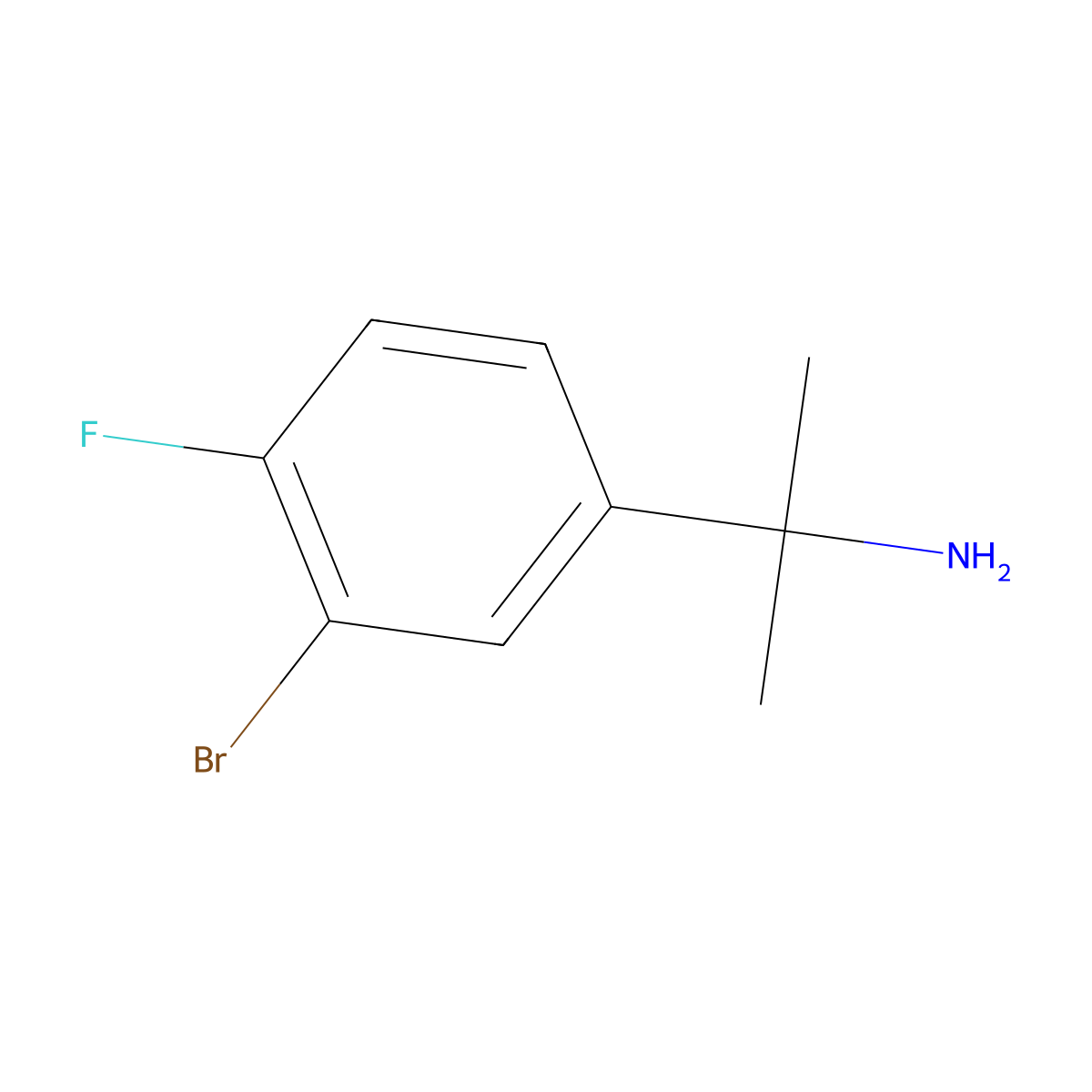 2-(3-Bromo-4-fluorophenyl)propan-2-amine molecular structure, CAS 1314660-95-1
