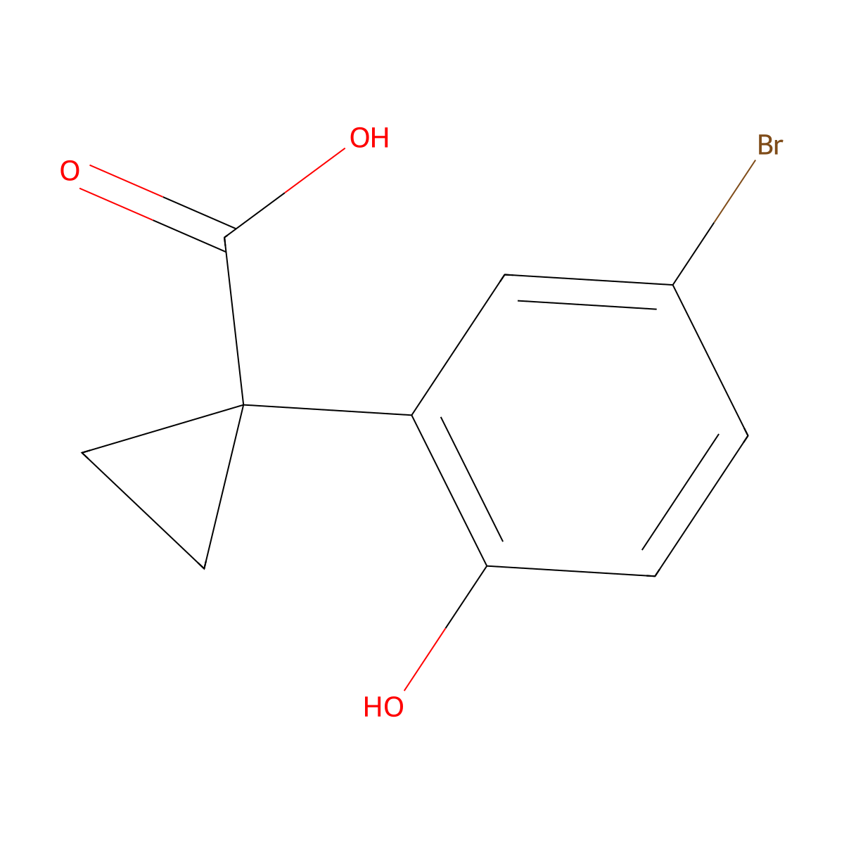 1-(5-Bromo-2-hydroxyphenyl)cyclopropane-1-carboxylic acid molecular structure, CAS 1314661-12-5