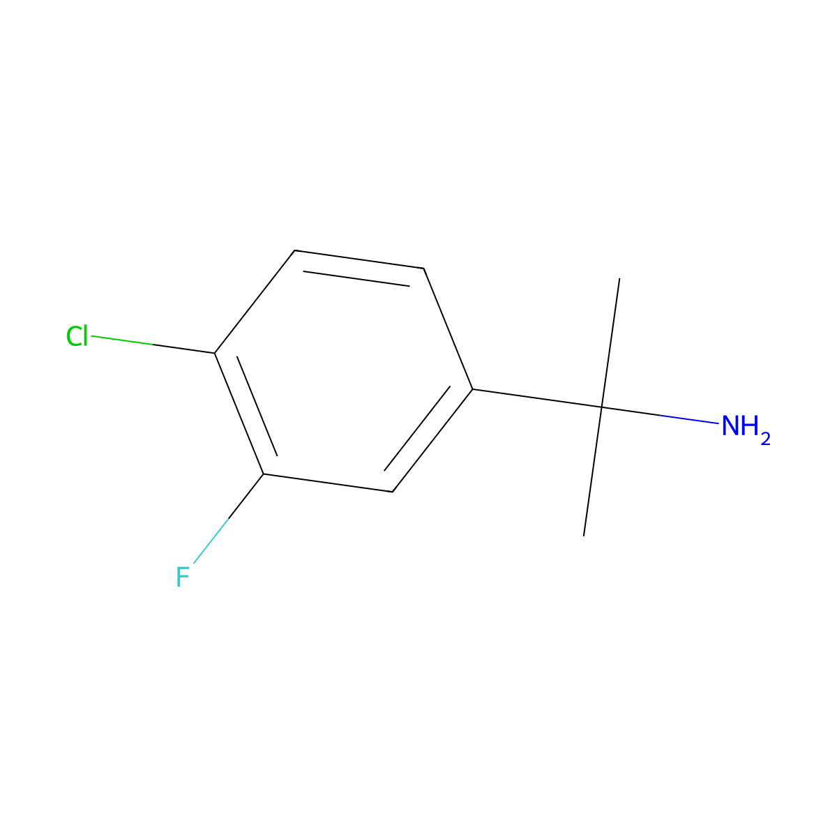 2-(4-Chloro-3-fluorophenyl)propan-2-amine molecular structure, CAS 1314661-27-2