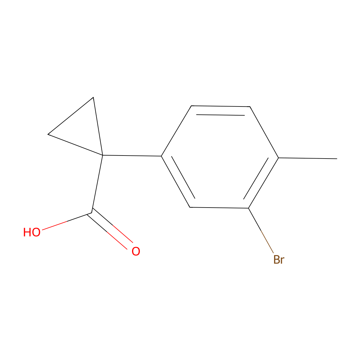 1-(3-Bromo-4-methylphenyl)cyclopropane-1-carboxylic acid molecular structure, CAS 1314661-28-3