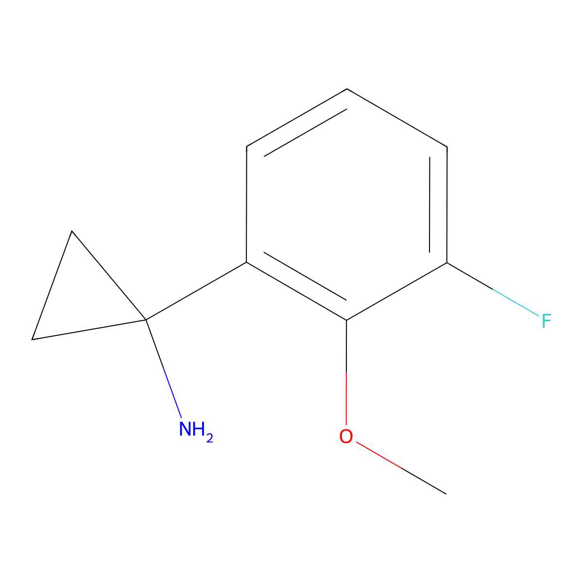 1-(3-Fluoro-2-methoxyphenyl)cyclopropan-1-amine molecular structure, CAS 1314661-76-1