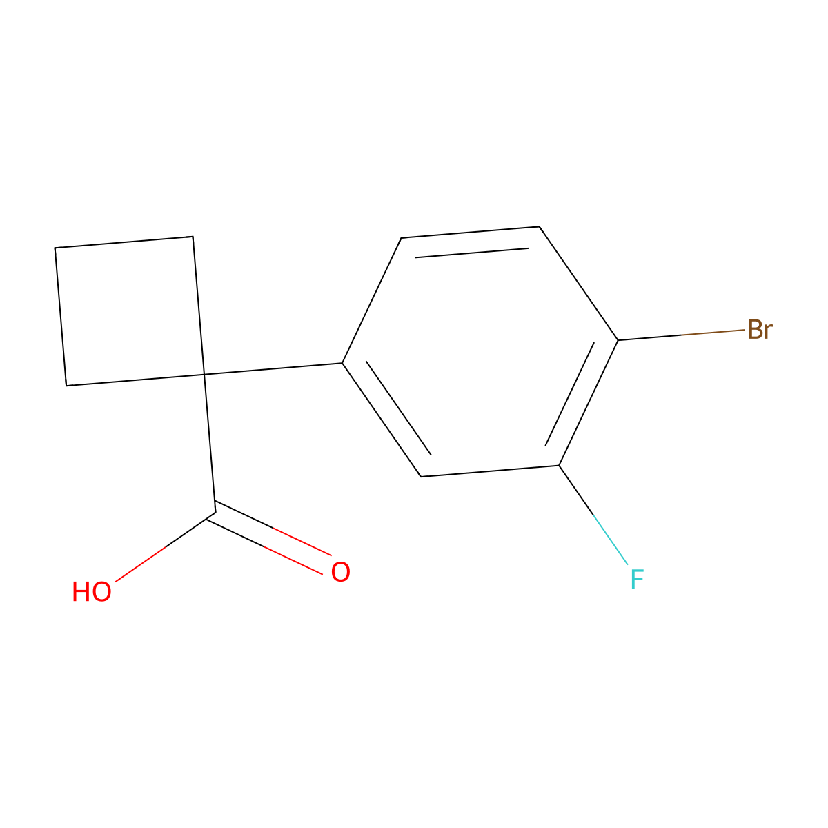 1-(4-Bromo-3-fluorophenyl)cyclobutanecarboxylic Acid molecular structure, CAS 1314661-82-9