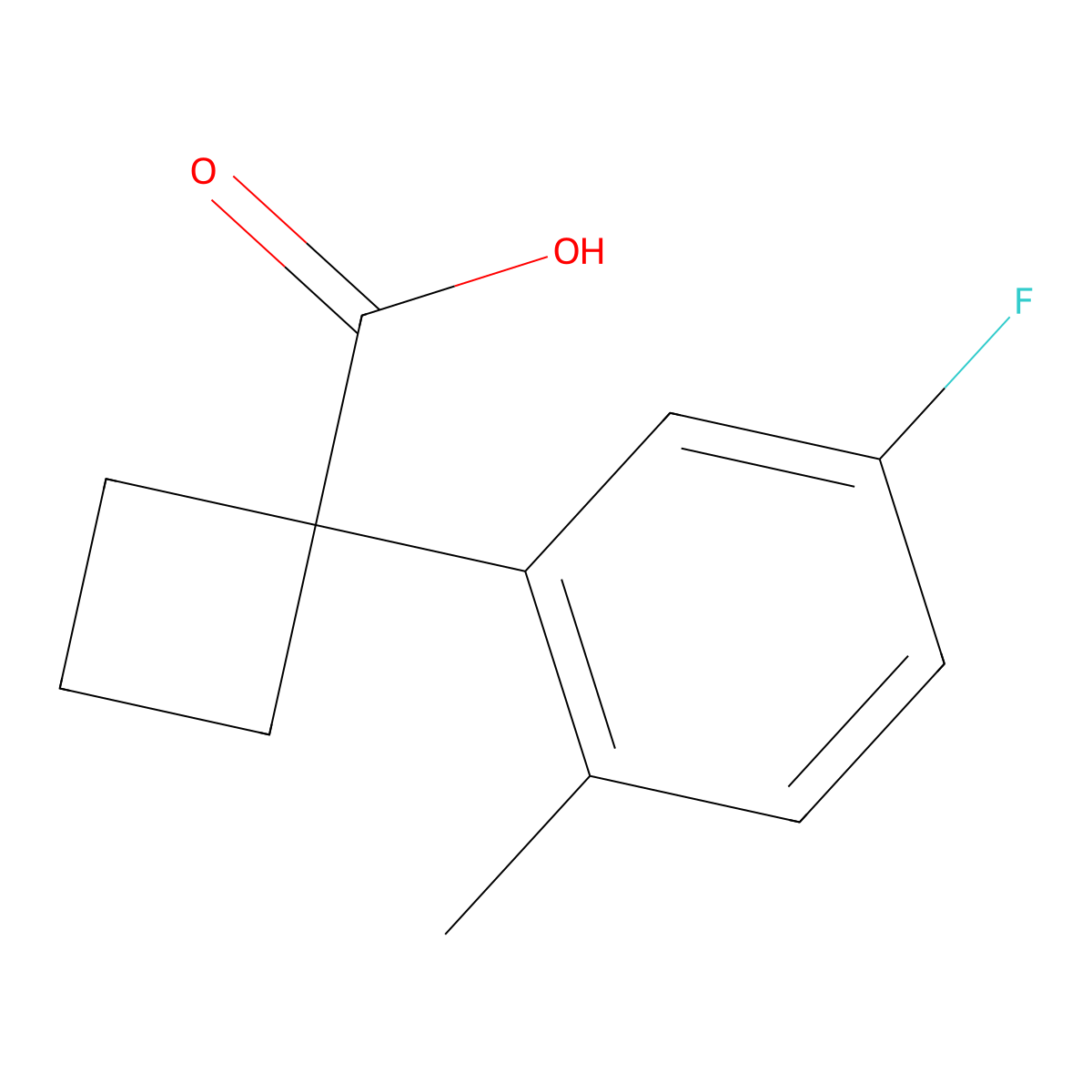 1-(5-Fluoro-2-methylphenyl)cyclobutanecarboxylic Acid molecular structure, CAS 1314663-39-2