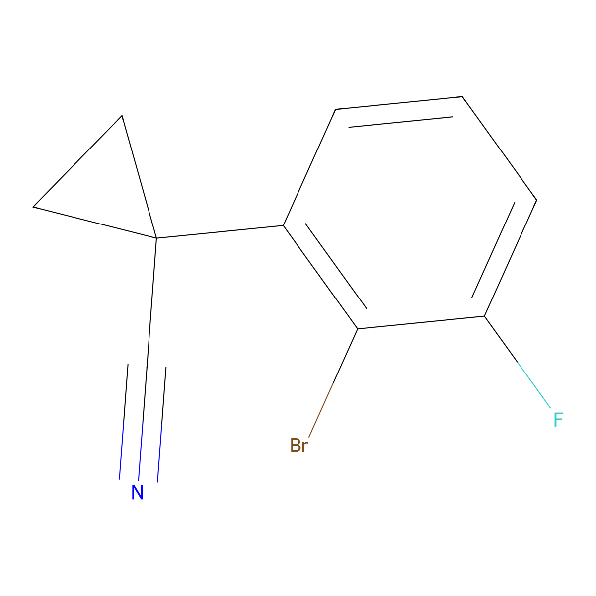 1-(2-Bromo-3-fluorophenyl)cyclopropane-1-carbonitrile molecular structure, CAS 1314663-76-7