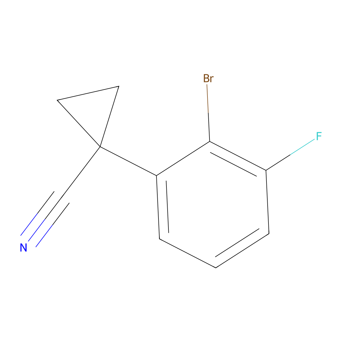 1-(2-Bromo-3-fluorophenyl)cyclopropane-1-carbonitrile molecular structure, CAS 1314663-76-7