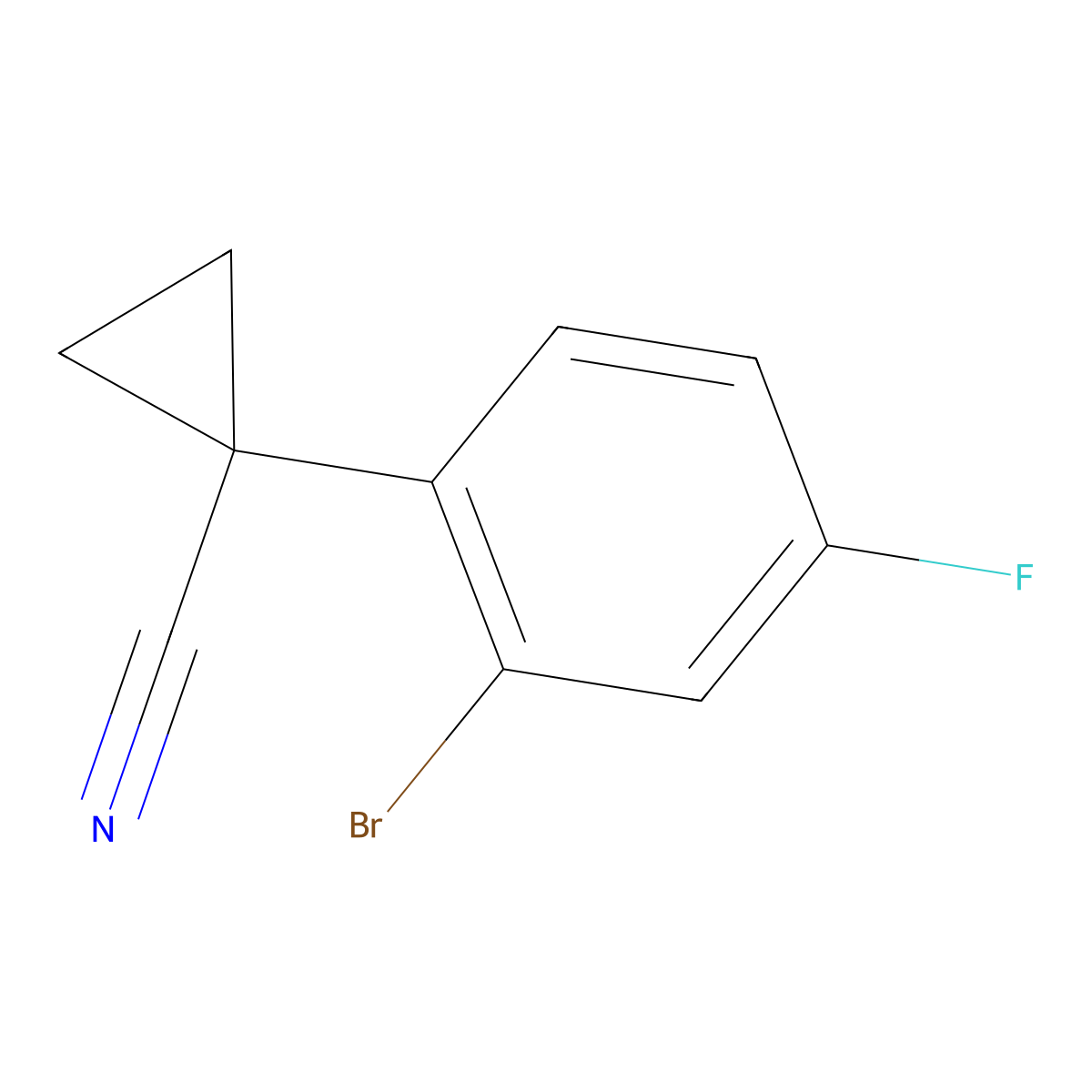 1-(2-Bromo-4-fluorophenyl)cyclopropanecarbonitrile molecular structure, CAS 1314663-80-3