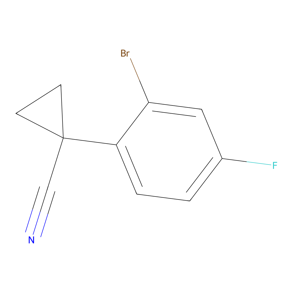 1-(2-Bromo-4-fluorophenyl)cyclopropanecarbonitrile molecular structure, CAS 1314663-80-3